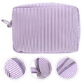 thumbnail image 6 of GOOHOCHY Women'S Portable Striped Makeup Bag Large Capacity Cosmetic Organizer Bag Toiletry Pouch Ideal For Travel And Toiletry Storage, 6 of 8