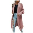 thumbnail image 5 of Women Cardigan Sweaters Long Sleeve Open Front Knit Long Duster Coat Lapel Oversized 2025 Fall Winter Loose Outerwear Clothes, 5 of 5