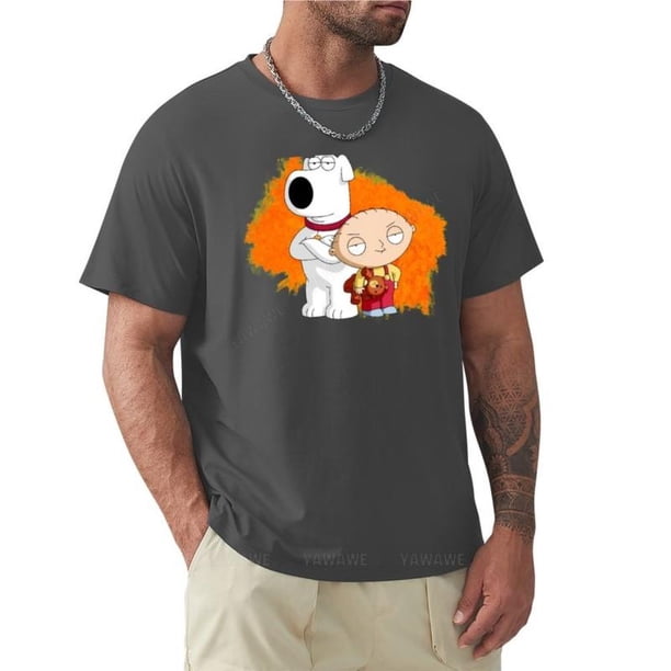 Camiseta de marca de verano para hombre Camiseta estampada de brian y stewie ropa corta