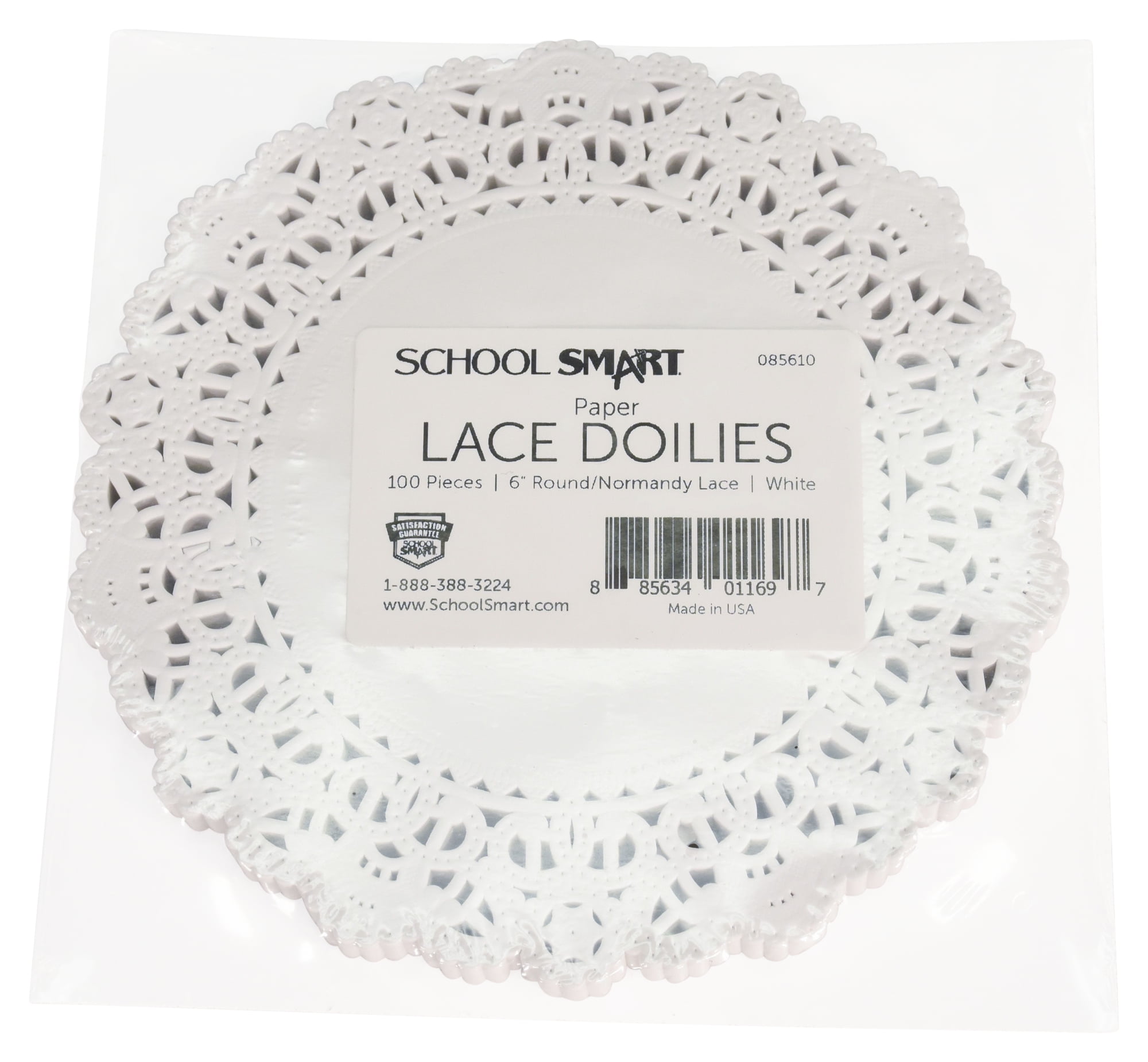 School Smart Paper Die Cut Round Lace Doilies, 8 Inches, White, Pack Of 100  : Target