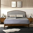 thumbnail image 2 of Omax Decor Grace Wooden Queen size Platform Bed in Walnut and Gray, 2 of 9