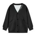 thumbnail image 4 of DeHolifer Men's Outwear Coat Casual Solid Color Buttons Long Sleeve V-Neck Blouses Tops with Pocket Black 3XL, 4 of 4