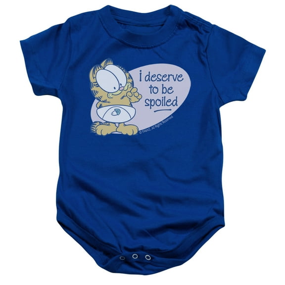 Trevco GAR429-SS-3 Garfield Deserve to Be Spoiled Infant Snapsuit, Royal Blue - Large - 18 Month