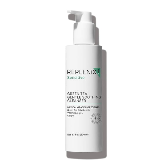 Limpiador facial Replenix Green Tea, suave y calmante, 200 ml