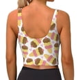 thumbnail image 3 of Haiem Cute Ice Cream Pattern Womens Sports Bra - U Neck Padded Low Impact Yoga Bra Workout Crop Top Gym Moisture-Wicking Workout Vest -Medium, 3 of 9