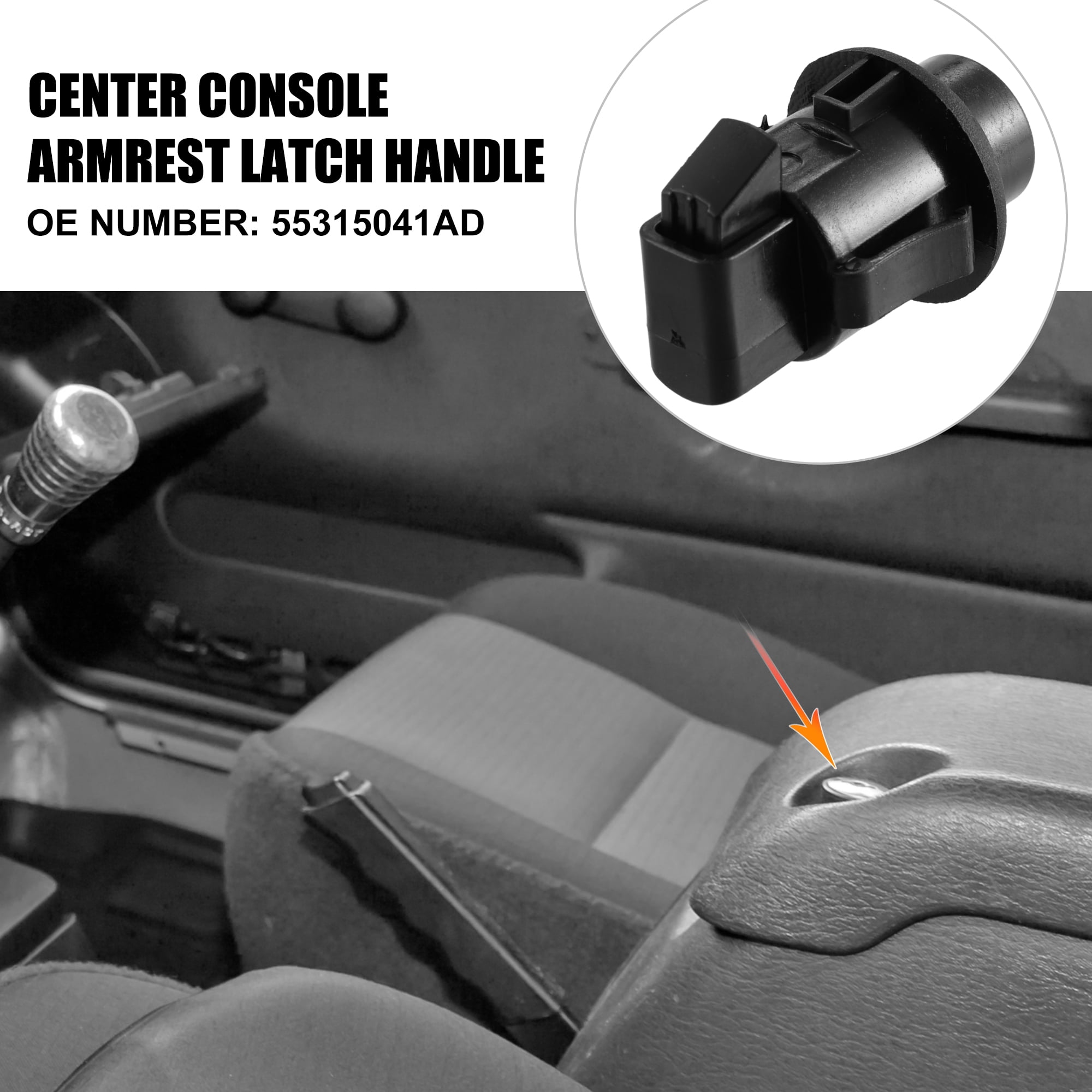 Unique Bargains Car Center Console Armrest Latch Handle Clip for Jeep TJ for Jeep Wrangler 55315041AD, Black