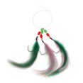 thumbnail image 4 of koolsoo 10PCS Skirted Plumage Trolling Artificial Lures Mackerel Marlin Bass Rigs Hooks Pink and Green, 4 of 9