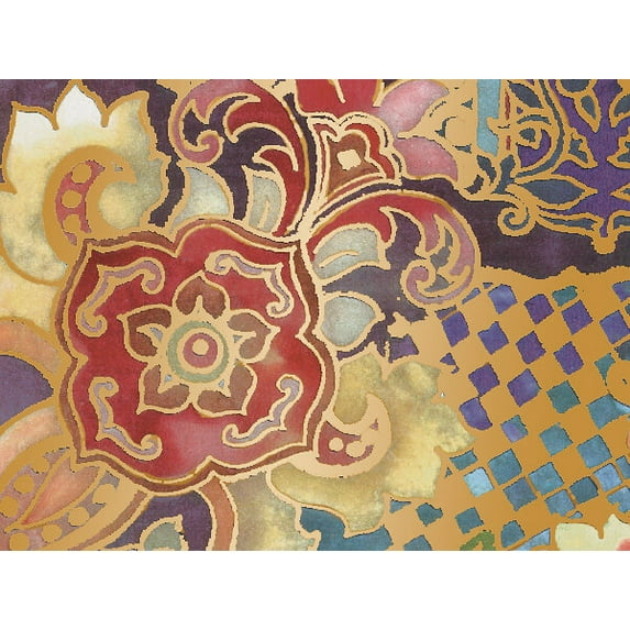 Pack of 1, Oriental Tapestry 24" x 833' Full Ream Gift Wrap (Metallized) for Holiday, Party, Kids' Birthday, Wedding & Special Occasion Packaging
