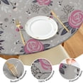 thumbnail image 4 of Pioneer Flower Floral Print Pattern Round Fitted Tablecloth with Elastic Edge,Dining Table Cover Waterproof,Outdoor Round Tablecloth for Camping,Dining,Indoor and Outdoor, 4 of 7