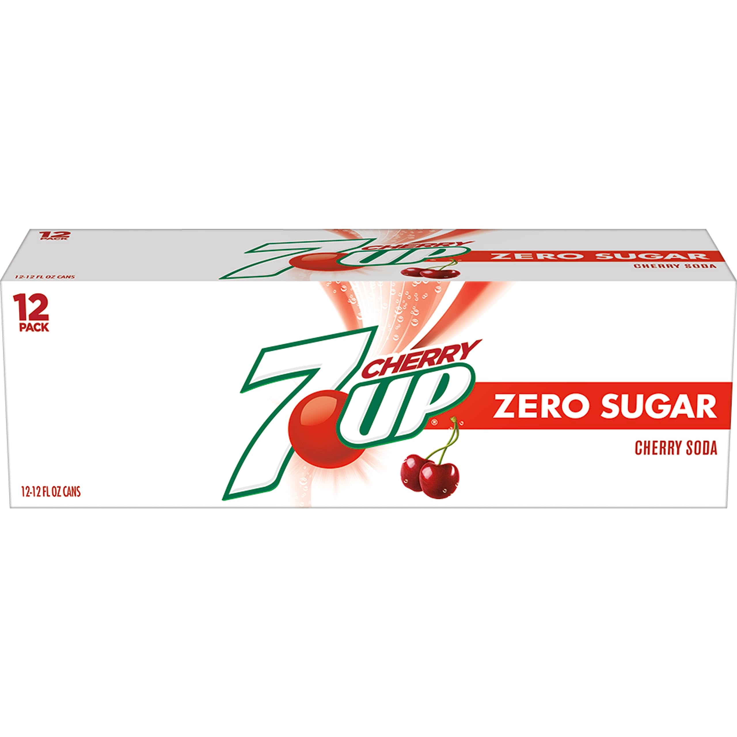 2X - 7Up Cherry Zero Sugar Soda, 12 Fl Oz Cans (Pack Of 12) Packaing may&nbsp;vary