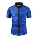 thumbnail image 2 of pstuiky camiseta de hombre, Camisa de lentejuelas de moda para hombre, con cuello vuelto brillante y manga larga. camisas casuales para hombre m, 2 of 7