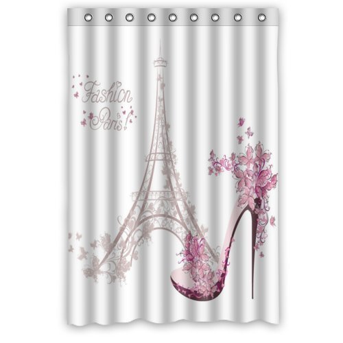 ABPHQTO Cortina de ducha de la Torre Eiffel de París Cortina de ducha impermeable 120x180 cm