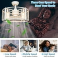 thumbnail image 3 of Costway 20" Caged Bladeless Ceiling Fan with Light Reversible Motor & Remote Control, 3 of 8