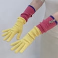 thumbnail image 4 of 1 Pair Women Winter Gloves Thickened Colorblock Knitted Five Fingers Unisex Anti slip Cold Weather Driving Golfing Skiing Skating Gloves, 4 of 8