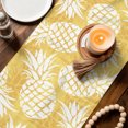 thumbnail image 4 of Table Runner 70 Inches Long, Yellow Pineapple Decorative Table Runner for Party Wedding Home Decor, Tropical Summer Botanical Fruits Dresser Scarves for Bedroom Kitchen Tables Decor 13x70 Inch, 4 of 9
