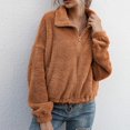 thumbnail image 2 of Women's Zip Up Shearling Hooded Cropped Teddy Jacket Coat, 2 of 2