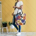 thumbnail image 4 of FORMRS Womens Canvas Tote Bag with Zipper Inner Pocket Shoulder Handbag, Large Colorful Flowers Pattern, 4 of 7