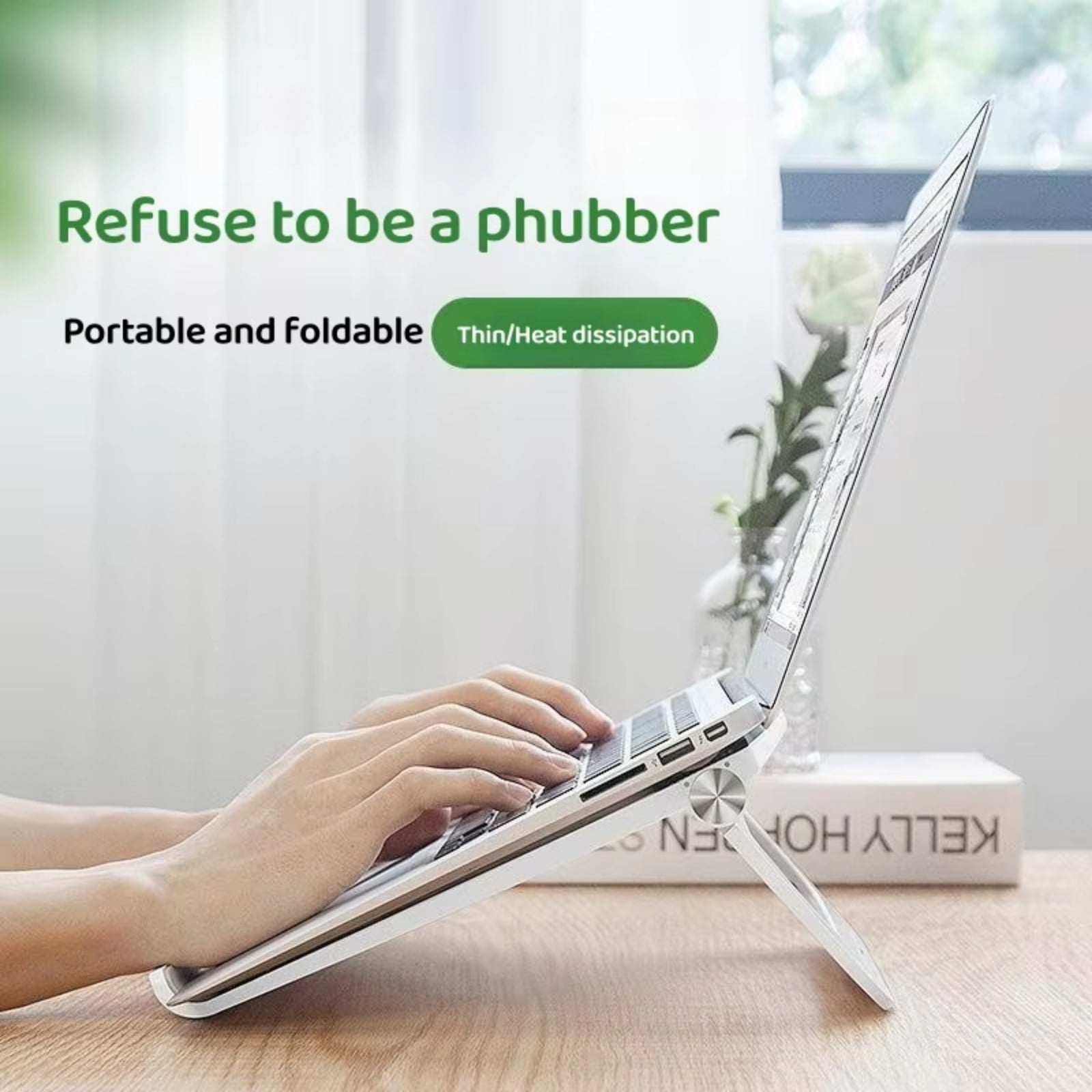 Ergonomic Adjustable Laptop Stand Holder Comfortable Viewing For Notebook Tablet Nonslip Base