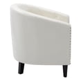 thumbnail image 6 of PU Leather Tufted Barrel Chair Tub Chair Club Sofa Single Armrest Accent Chair for Living Room, White, 6 of 7
