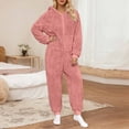 thumbnail image 1 of Timegard Combinaisons Pyjama pour Femmes Grande Taille 1 Pce Décontracté à Fermeture Éclair Manches Longues Combinaison Chaude avec Capuche, 1 of 6