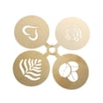 thumbnail image 4 of Juego de 4 plantillas para café, plantillas artísticas con diseños de café, plantillas finas de acero inoxidable para café con leche, tartas y mousse oro, 4 of 10