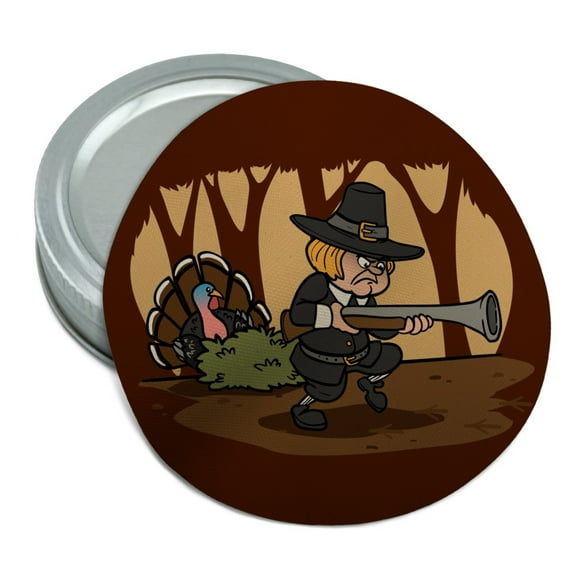 Pilgrim Turkey Thanksgiving Hunting Round Rubber Non-Slip Jar Gripper Lid Opener