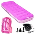thumbnail image 1 of Pittman Outdoors Kids Air Mattress, 74" x 30" Inflatable Bed with Pump & Backpack, Pink, 1 of 6