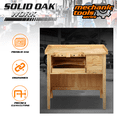 thumbnail image 5 of Monibloom 38.97" x 19.68" x 38.97" Natural Solid Rubber Wood Workbench with Step Drawer Design, 5 Drawers for Garage, Workshop, Home & Office, 5 of 6