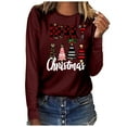 thumbnail image 4 of Oalirro Pink Christmas Tree Top for Women T-Shirts Long Sleeve Holiday Tee Xmas Gift Shirt, 4 of 5