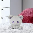 thumbnail image 1 of Juguete de peluche sentado, lindo animal de peluche, almohada coleccionable, decoración de la habitación de los niños, juguete de peluche de animales Gris y violeta, 1 of 8
