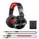 thumbnail image 1 of Auriculares Auriculares ajustables con cable 3.5 mm 6.35 mm Auriculares portátiles estéreo para teléfono portátil, Negro Rojo Monstrate EL000346-02B, 1 of 2