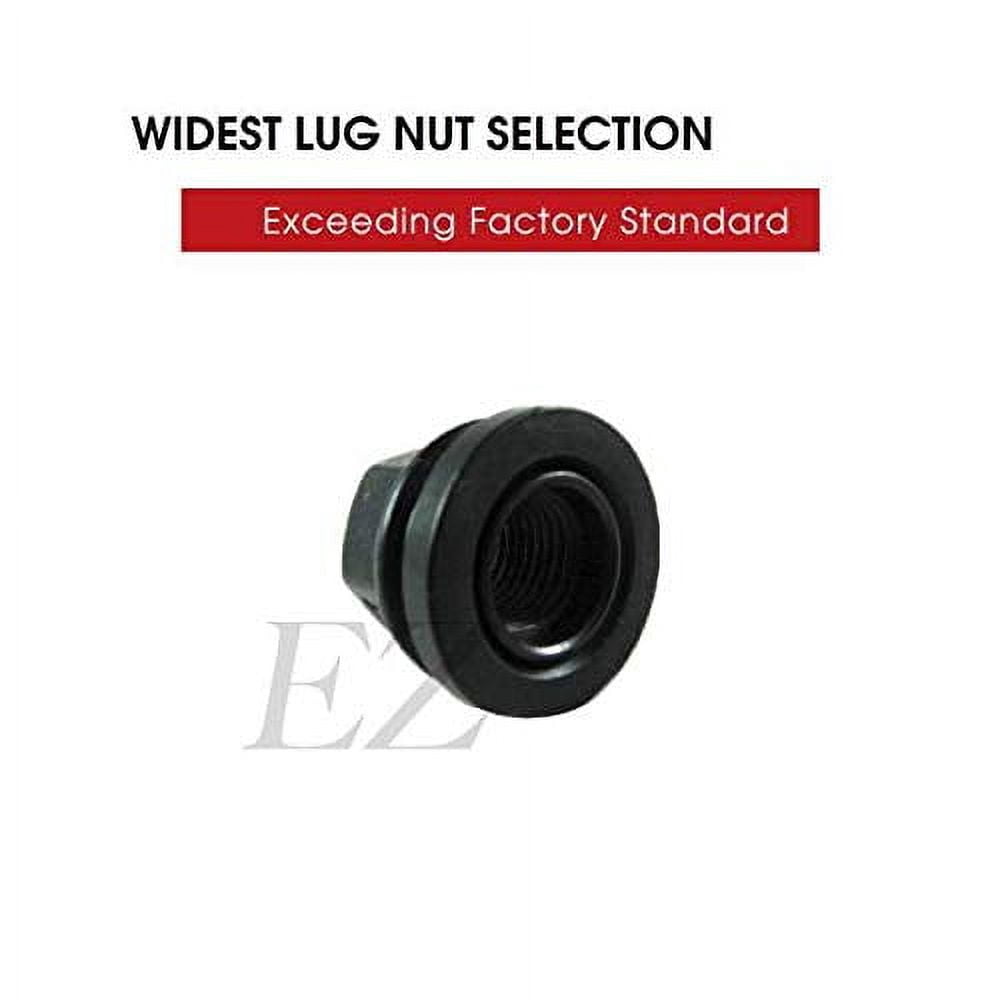 EZAccessory Wheel Lug Nuts Replacement For Factory OEM Ford 1/2" Thread Flat Washer Black Set of 20