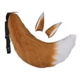 thumbnail image 2 of 3 Pieces Ears Hair Clips Faux Long Tail Cosplay Dress up Coffee, 2 of 8