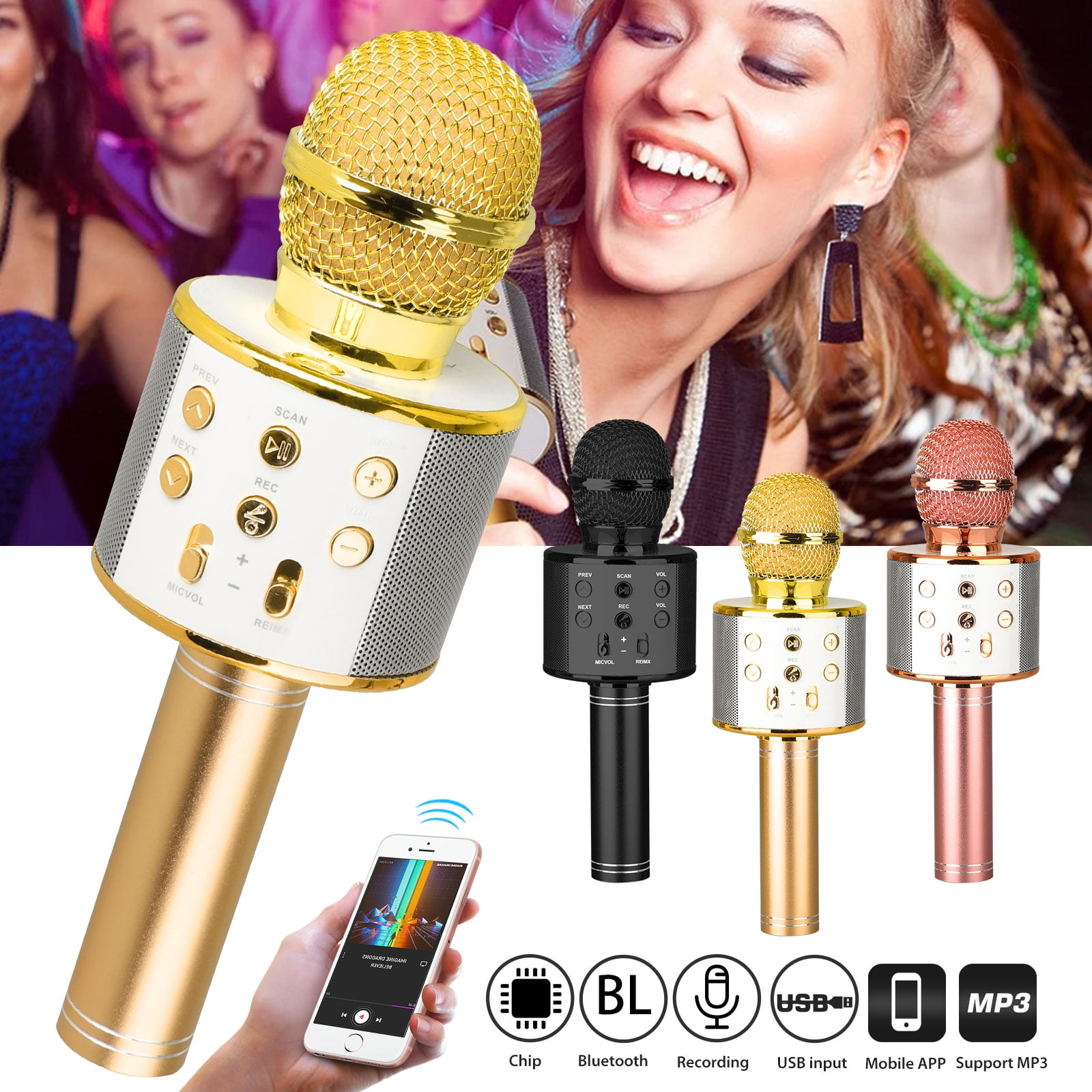 bluetooth speaker karaoke microphone