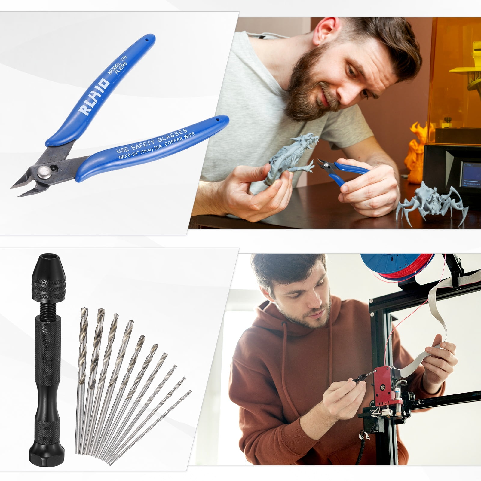 3D Printer Tools Kit, 124 Pcs 3D Printer Accessories with Tool Bag Nozzle Cleaning Kit for Removing Cleaning Deburring