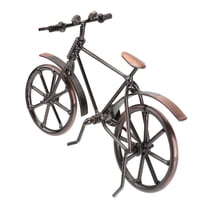 LOLIPPYY Dark Brown Iron Bike Sculpture for Home Office Decor Vintage Art Ornament 10.5 Inches