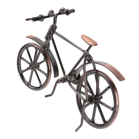 LOLIPPYY Dark Brown Iron Bike Sculpture for Home Office Decor Vintage Art Ornament 10.5 Inches