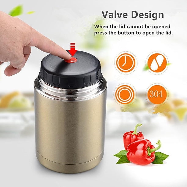 Recipiente térmico BLESIY para almuerzo de acero inoxidable Dorado 800ml aislado al vacío