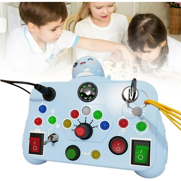 Planche d'Activités avec Lumière DEL Jouet Sensoriel pour Bébé Planche Interactive Jouets de Voyage pour Enfants Apprentissage Préscolaire Jeu d'Activités Jouets Éducatifs pour Tout-Petit