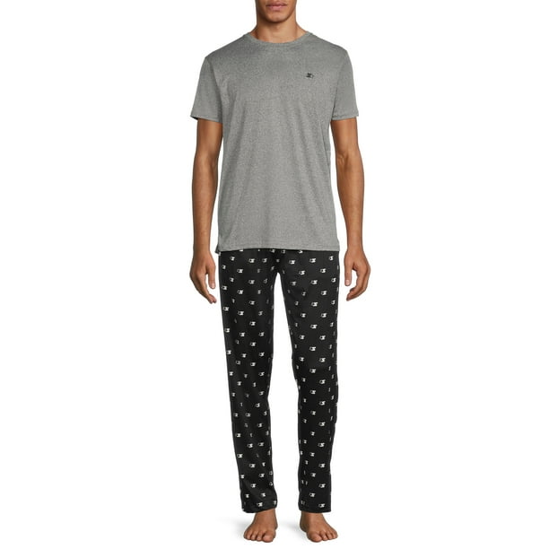 Starter Men’s Super Soft Short Sleeve Top and Pants Lounge Set, 2Piece