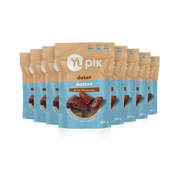Yupik Pitted Deglet Nour Dates, Kosher, Gluten-Free, High-Quality, Naturally Sweet Dried Fruits, No Pits, No Sugar Added, No Sulphites, Healthy Snacks, 8 Count, 285 g