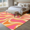 thumbnail image 4 of 5'x8' Area Rugs, Pink Orange Indoor Outdoor Area Rug for Living Room Bedroom, Art Abstract Modern Geometric Washable Bathroom Rugs Kitchen Floor Carpet Mats Home Decor Aesthetic, 4 of 8