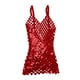thumbnail image 1 of Vestido con cuello en V Macarena Mujer Rojo, 1 of 7