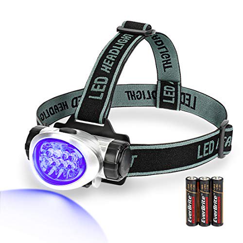 EverBrite Black Light Headlamp UV Blacklight for Spot Scorpions, Pet