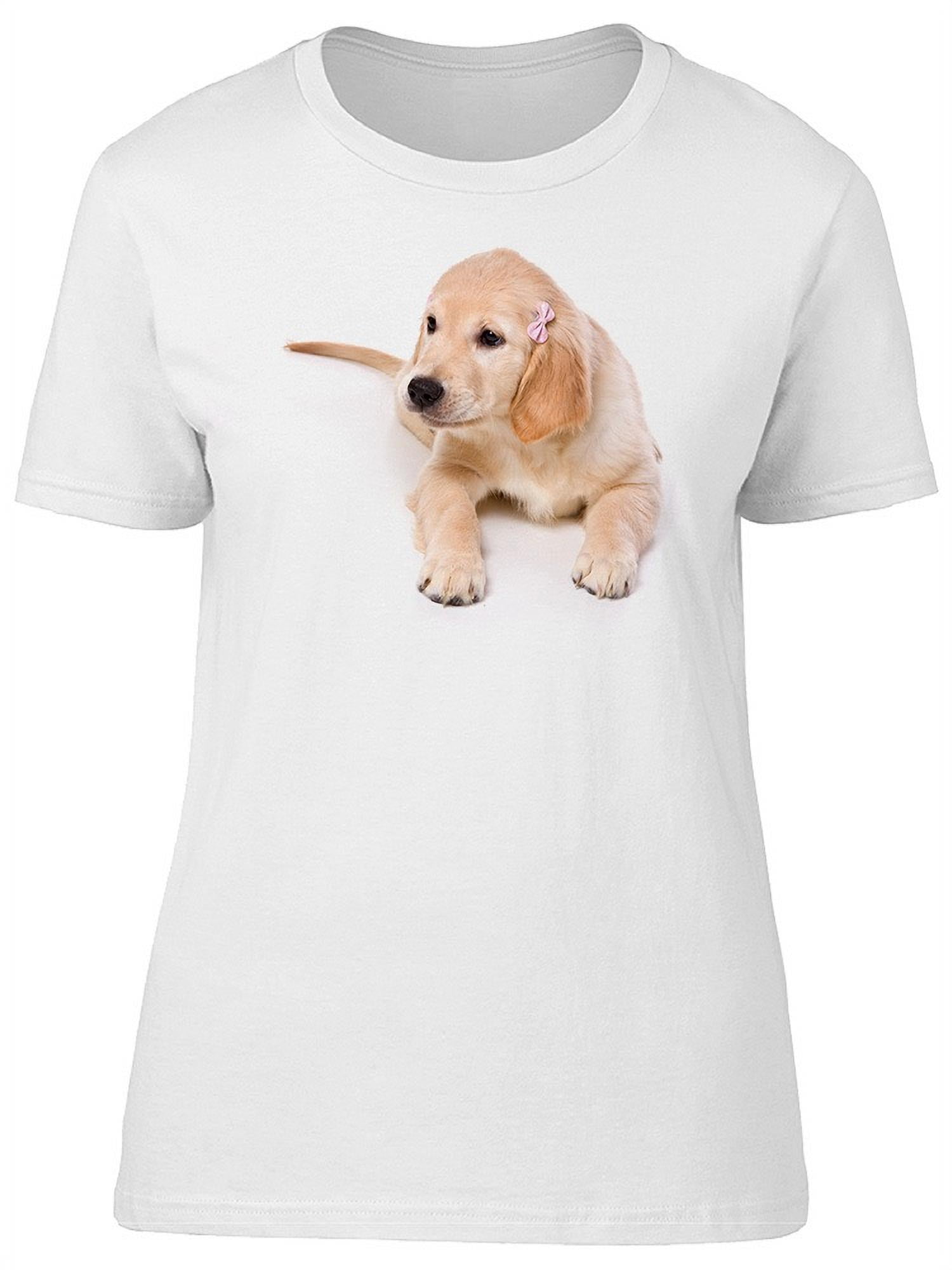 Beige Labrador Puppy, Cute Dog TShirt Women Image by Shutterstock