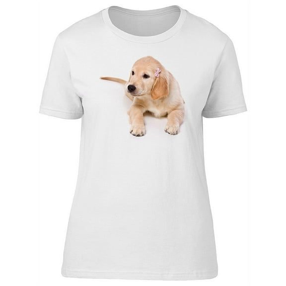 Beige Labrador Puppy, Cute Dog T-Shirt Women -Image by Shutterstock, Female Medium