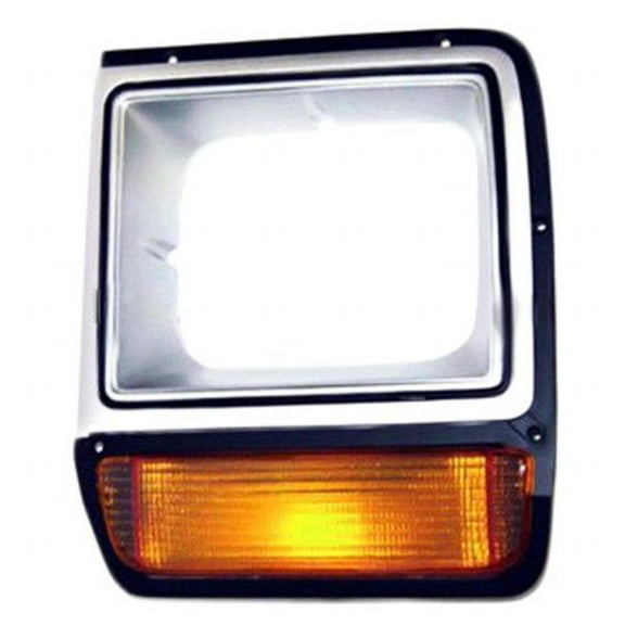 For Dodge D150/D250/D350 1986-1990 Driver Side Headlight Bezel | Argent/Black | w/ Single Rectangular Headlight | CH2512122 | 4249811