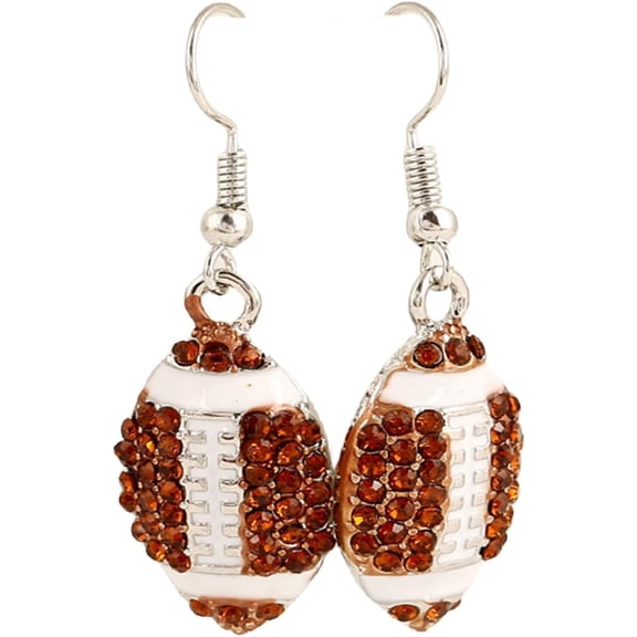 A Pair Unique Rhinestone Stud Drop Stackable Cute Basketball Volleyball Baseball Football Rugby Shiny Crystal Sport Earrings Jewelry for Women Teens
