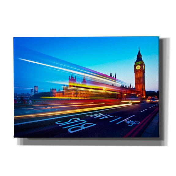 Epic Graffiti 'London Big Ben' by Nina Papiorek, Canvas Wall Art, 26"x18"