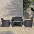 thumbnail image 2 of Wynston 4-Piece Outdoor Patio Conversation Set with Cushions Black/Gray, 2 of 12